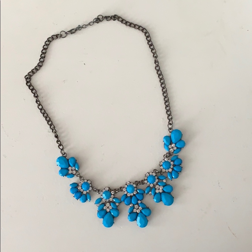Francesca’s Teal Rhinestone Statement Necklace